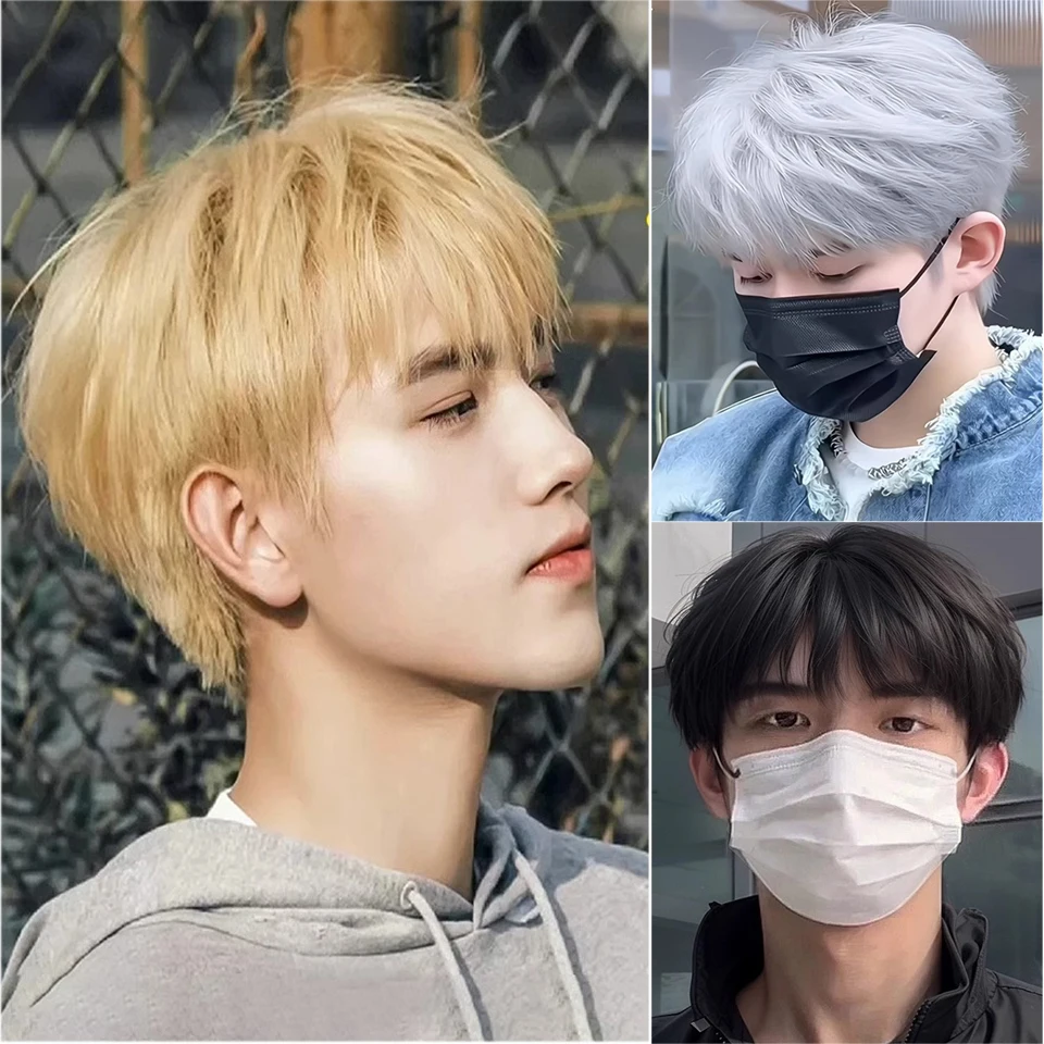 

Парик-накладка на всю голову для мальчиков с короткими волосами и челкой, в корейском стиле, для повседневного использования, для создания эффекта пышных волос