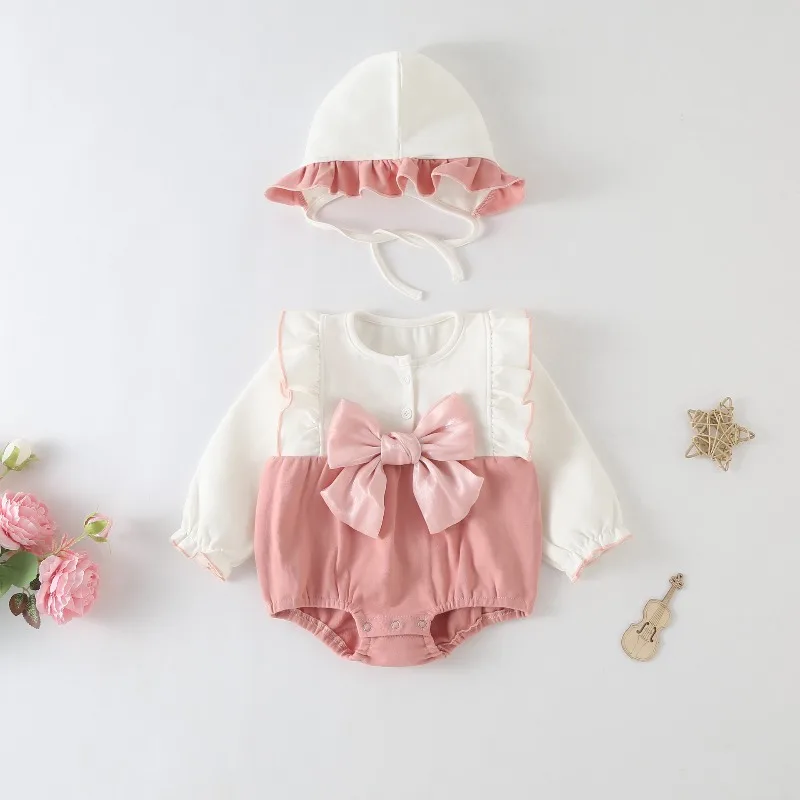 Baby Autumn Clothes, Fart Clothes, Newborn Baby Girl Onesie Princess Full Moon Hundred Days, Spring and Autumn Climbing Clothes