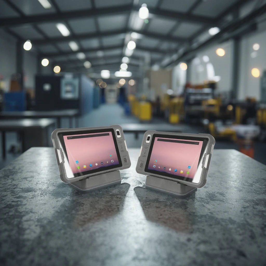 Tablet Industrial Portátil de 8 Polegadas com Android, Leitor Biométrico de Impressão Digital e RFID, com Altas Medidas de Segurança