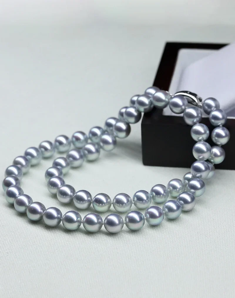 

New Charming Pearl AAAA 11-12mm Natural South Sea Grey Round Pearl Necklace 18kp16/18/20/20inch