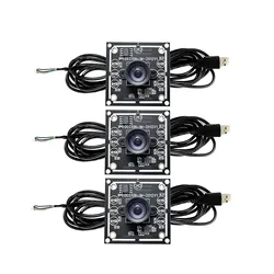 USB 프리 드라이버 수동 초점 카메라 모듈, WinXP, 7, 8/10 용 케이블 2 개, 100 도 카메라 모듈, 1MP OV9732, 1280x720, 3 개 계량기
