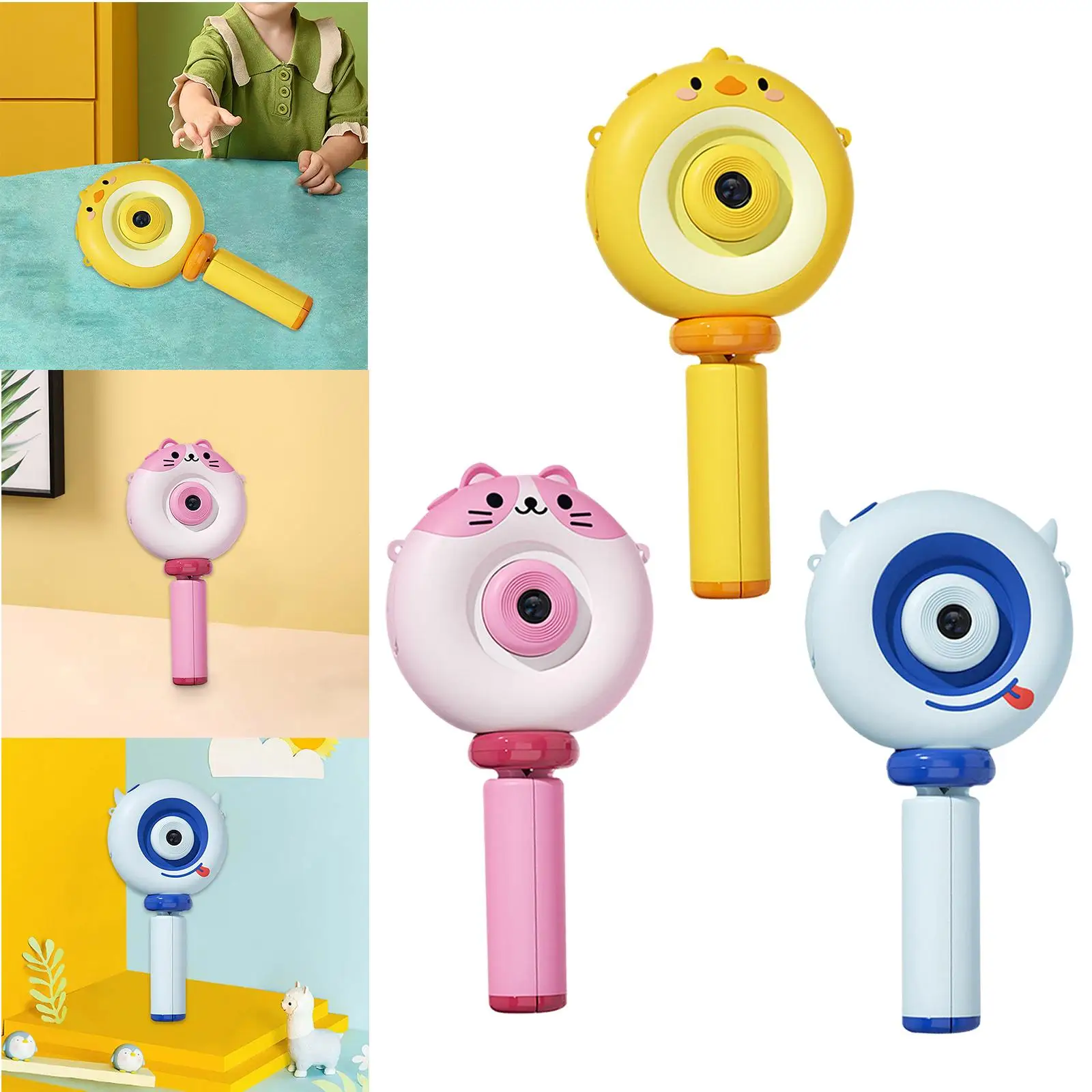 Mini câmera fotográfica portátil com cordão para crianças, Carregamento USB, Animal Design dos desenhos animados, Presente de aniversário, 3-8 anos de idade