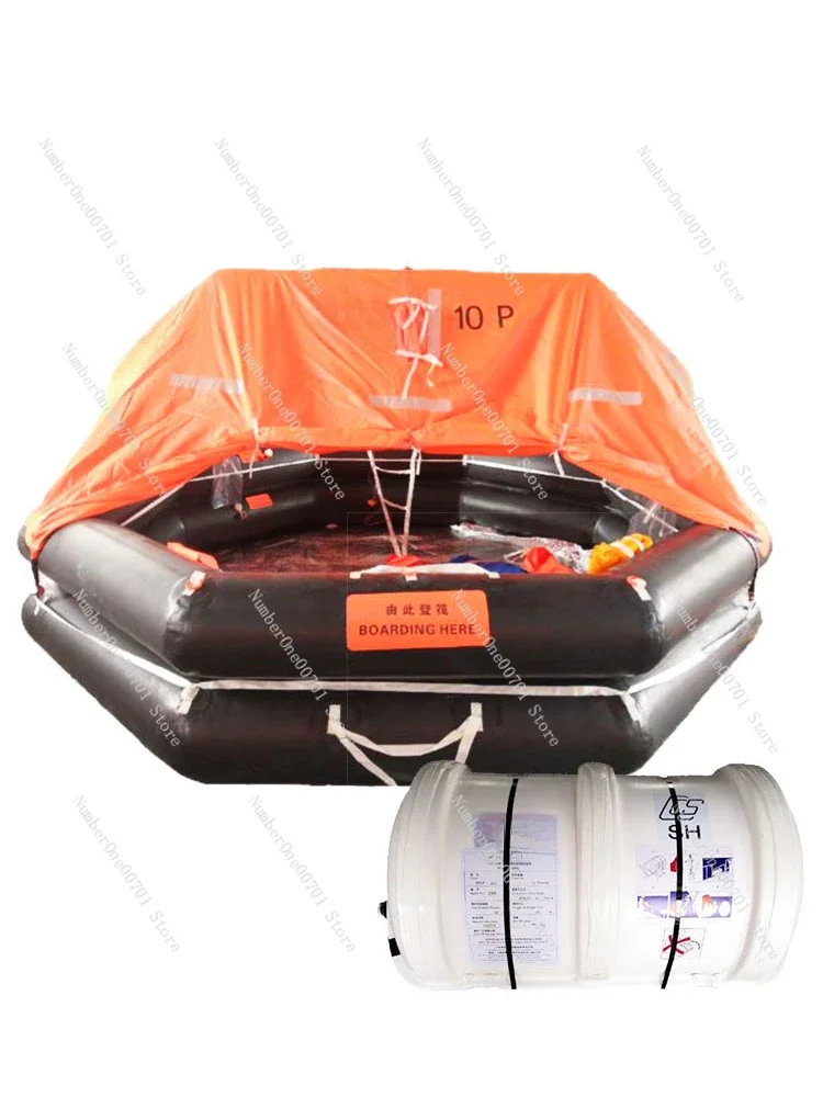 Hangable, Self-inflatable Self-righting Life Raft First Aid Release Raft For Ships, Throwing Life Raft