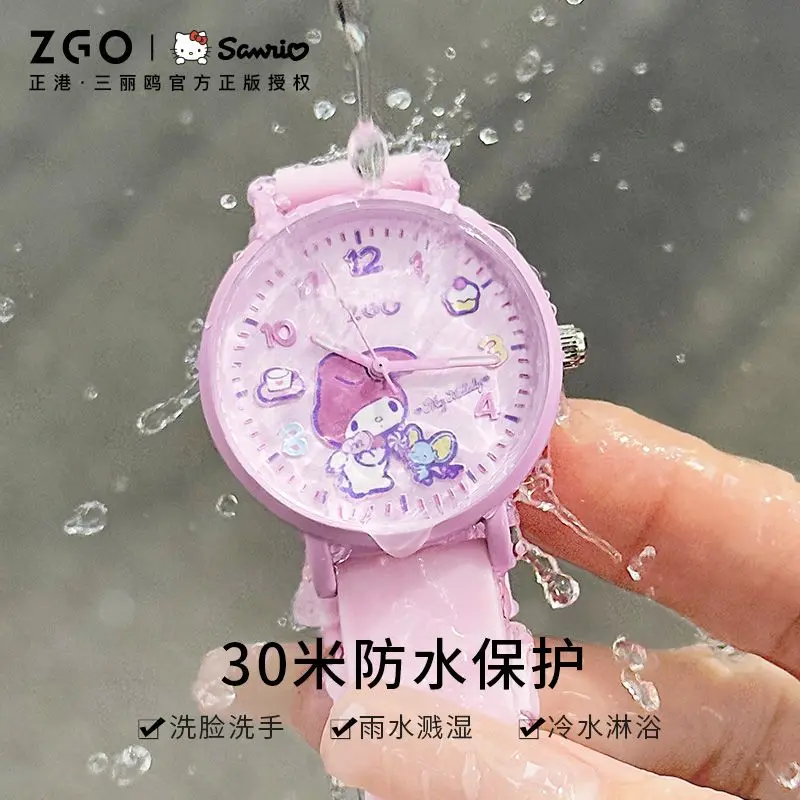 ZGOXSanrio Melody Girls Reloj luminoso Estudiante Puntero Relojes electrónicos