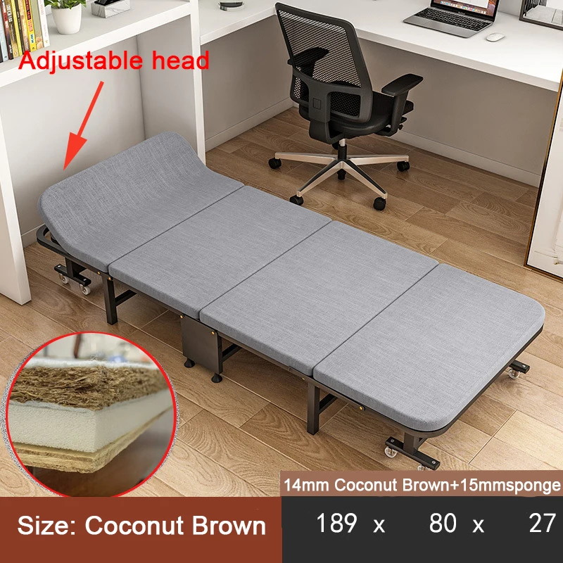 

Multi-function Bedroom Single Folding Beds Portable Office Lunch Break Lounge Chair Simple Home Furniture Adult 189*80*27CM