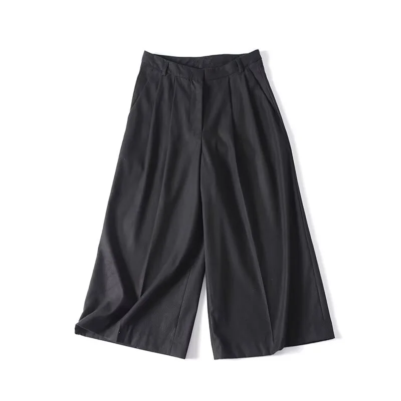 

Jenny&Dave 2026 Minimalist Black Woman Clothes High Waisted Pants Winter Flannel Elegant Commuting Casual Wide Leg Women's Pants