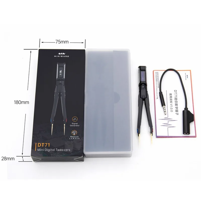 Intelligent Mini digital Tweezers DT71 Handheld Bridge Measurement LCRDVF Component Signal Generator Multimeter