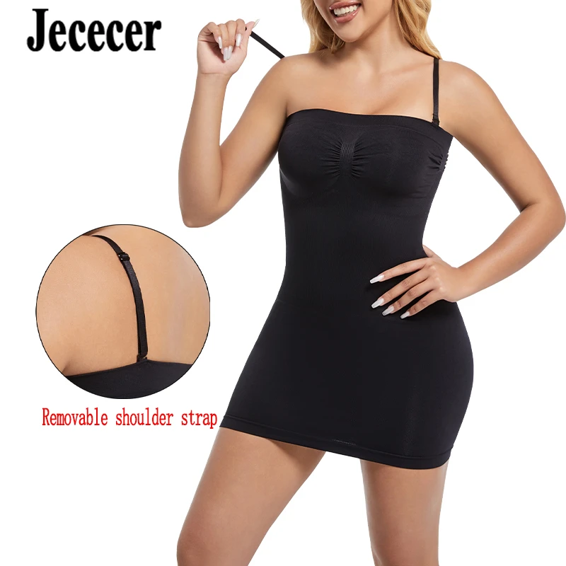 Jececer Women Underwear Strapless Slips For Under Dresses Reducing Body Shaper Body Slimming Invisible Belly Sexy Dress