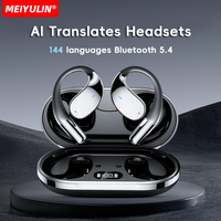 Wireless BT Real-Time Translation Headphones 140 Languages Instant Voice Translator Earbuds Ear Hook Noise Cancelling Headphone