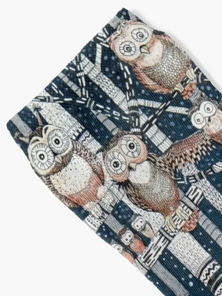 Owl Forest Socks new year Thermal man winter Women Socks Men's