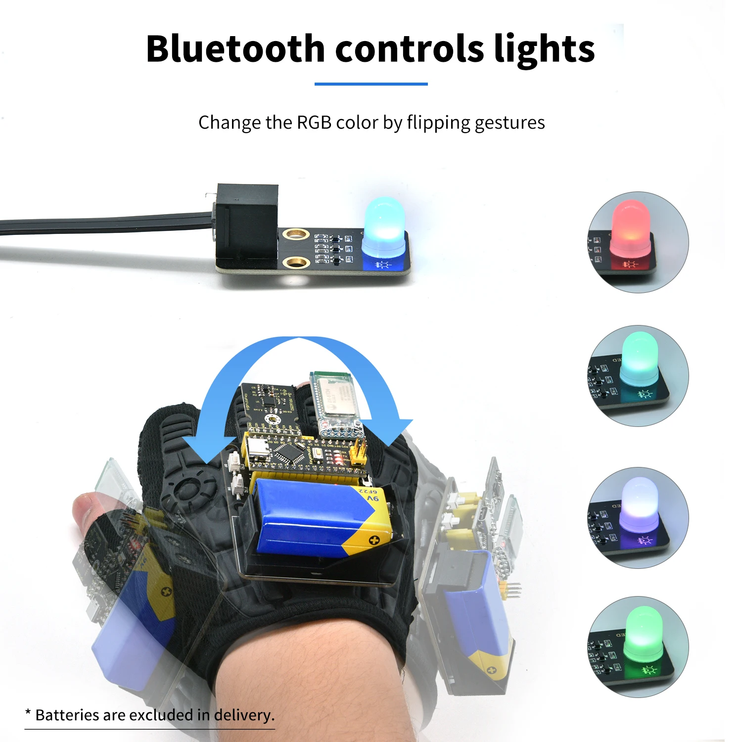 

Keyestudio Motion Sensing Glove Gesture Starter Kit Control Robot Smart Car for Arduino Electronics DIY Kit(Without battery)