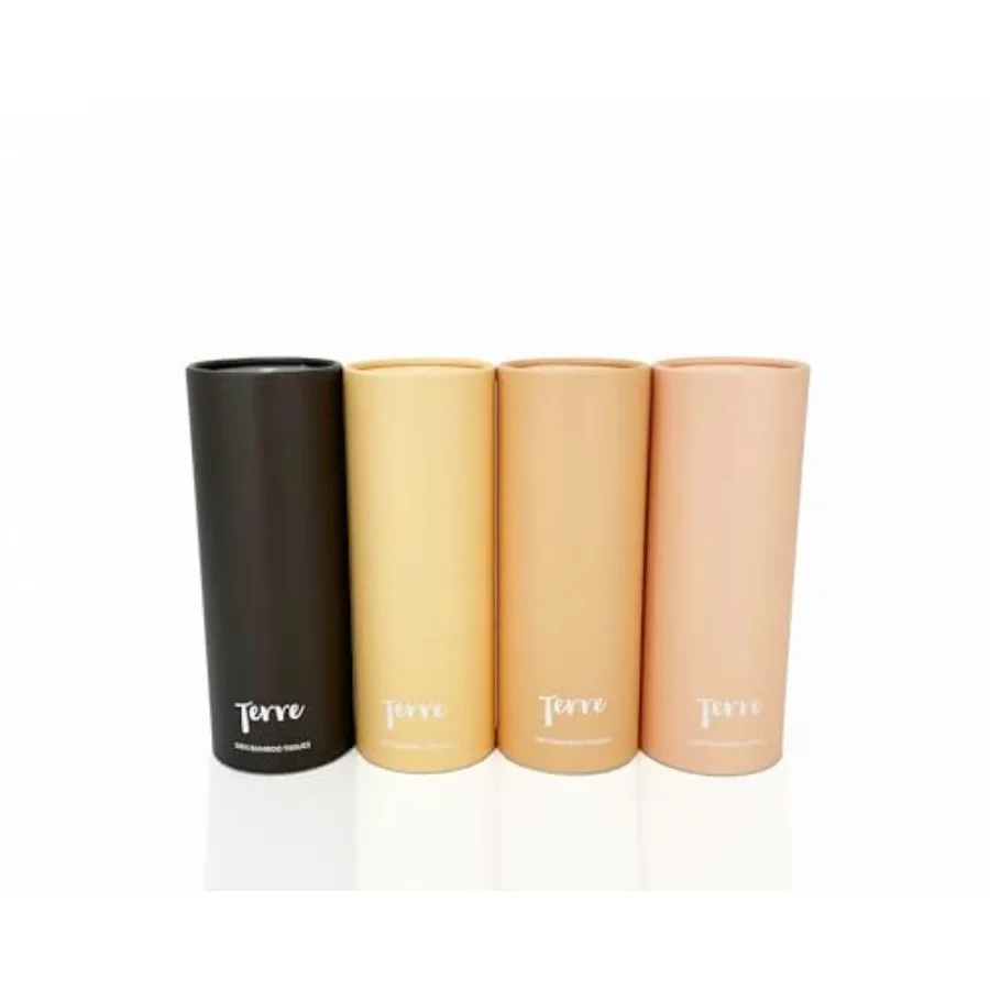 竹製車用シリンダーティッシュ 3層 無漂白 詰め替え可能 4パック 合計200枚入り FSC認証 エコフレンドリー ツリーフリー 堆肥化可能