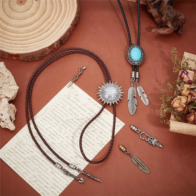 

A83F-Bolo Tie Findings, Bolo Tie Tips Replacement End Caps Kit Alloy Bolo Tie Tips Replacement End Caps For Bolo Tie Making