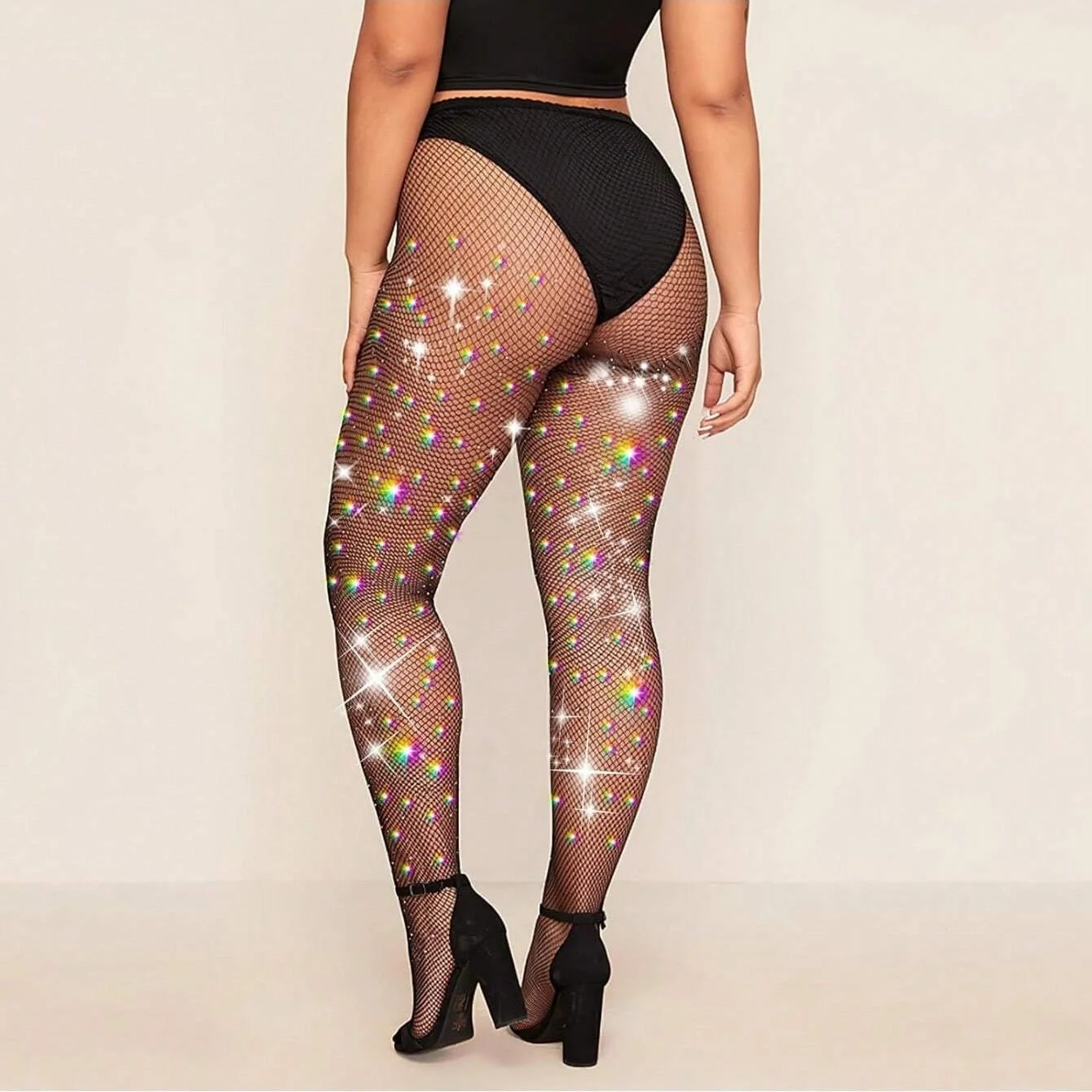 

1 Piece Women's Iron Drill Mesh Stockings Small Mesh Pantyhose Sexy Fishnet Stockings Bungee Dy Club