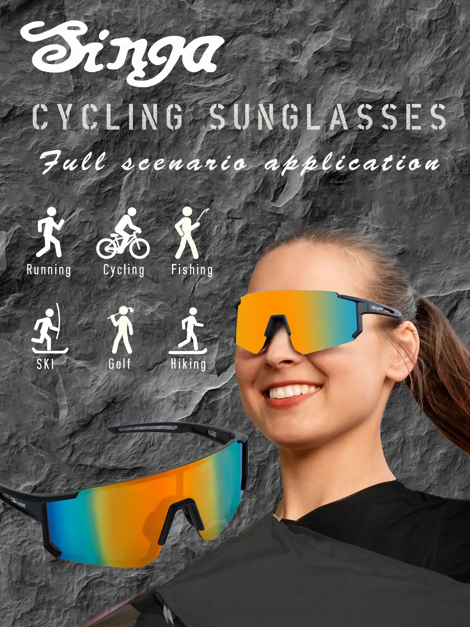 AliExpress Singa Sports Cycling Sunglasses MountainSINGA Sunglasses Bike Cycling Glasses UV400 Women Golf Driving Road Bike MTB Bicycle Sports