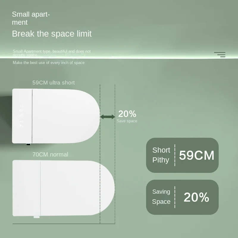 Intelligent toilet, small household, integrated small size siphon, fully automatic sterilization, no water pressure limit toilet