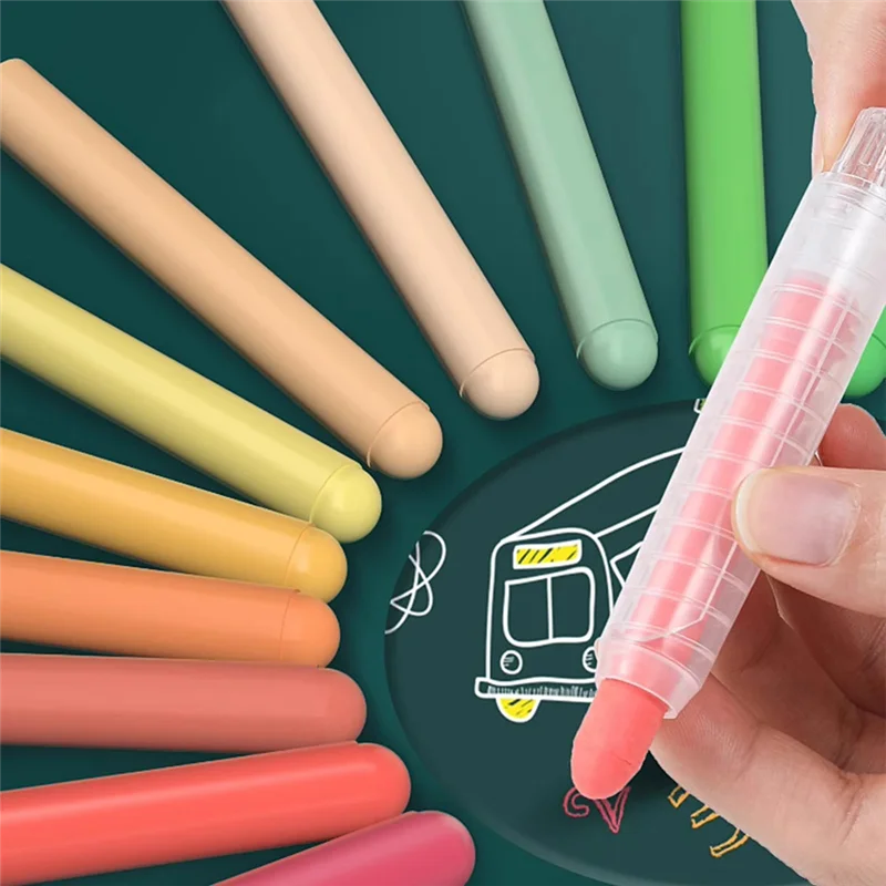 A41Z-15Pcs Dustless Chalk Set With Chalkboard Eraser, Colored Chalk With Holder,Color Sidewalk Chalk For Kids, Chalk Paint