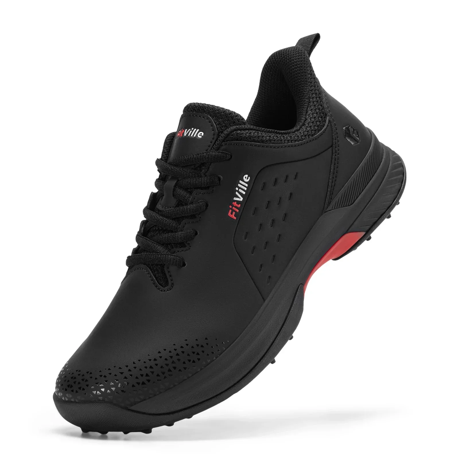 FitVille Herren Breite Wasserdichte Golfschuhe Professionelle Spiked Rutschfeste Golfsneaker mit Fußgewölbestütze für Breite & Geschwollene Füße – Detail 7