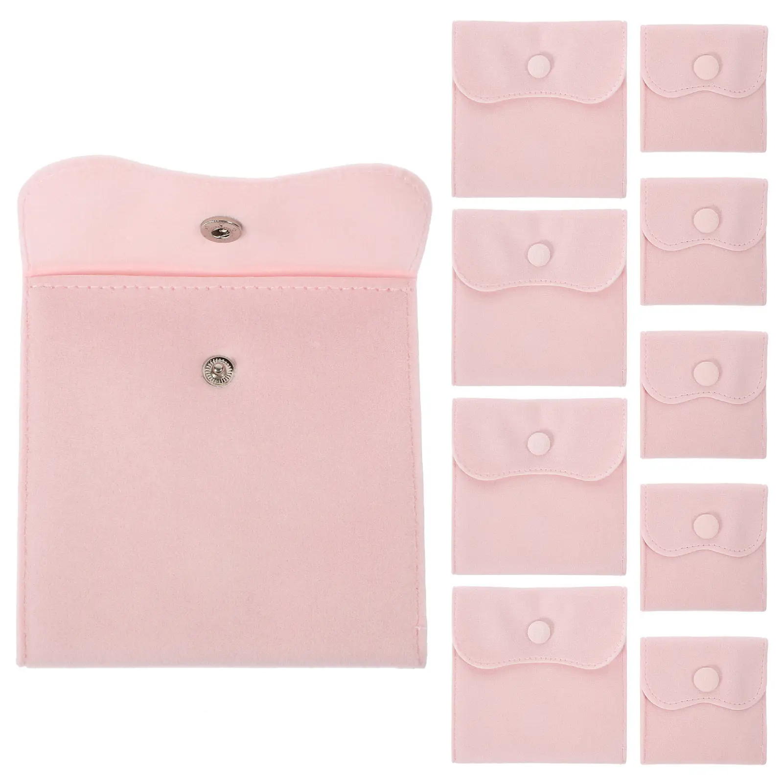 

10Pcs Small Jewelry Pouches Bags with Snap Button Elegant Lint Material Anti-Scratch Jewelry Gift Bag for Earrings Necklaces