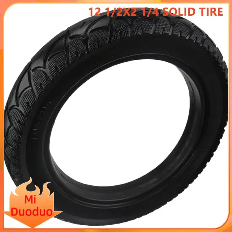 

Puncture-proof solid tires designed for electric bicycles, size 12 1/2 x 2 1/4, essential non-pneumatic bike accessories.