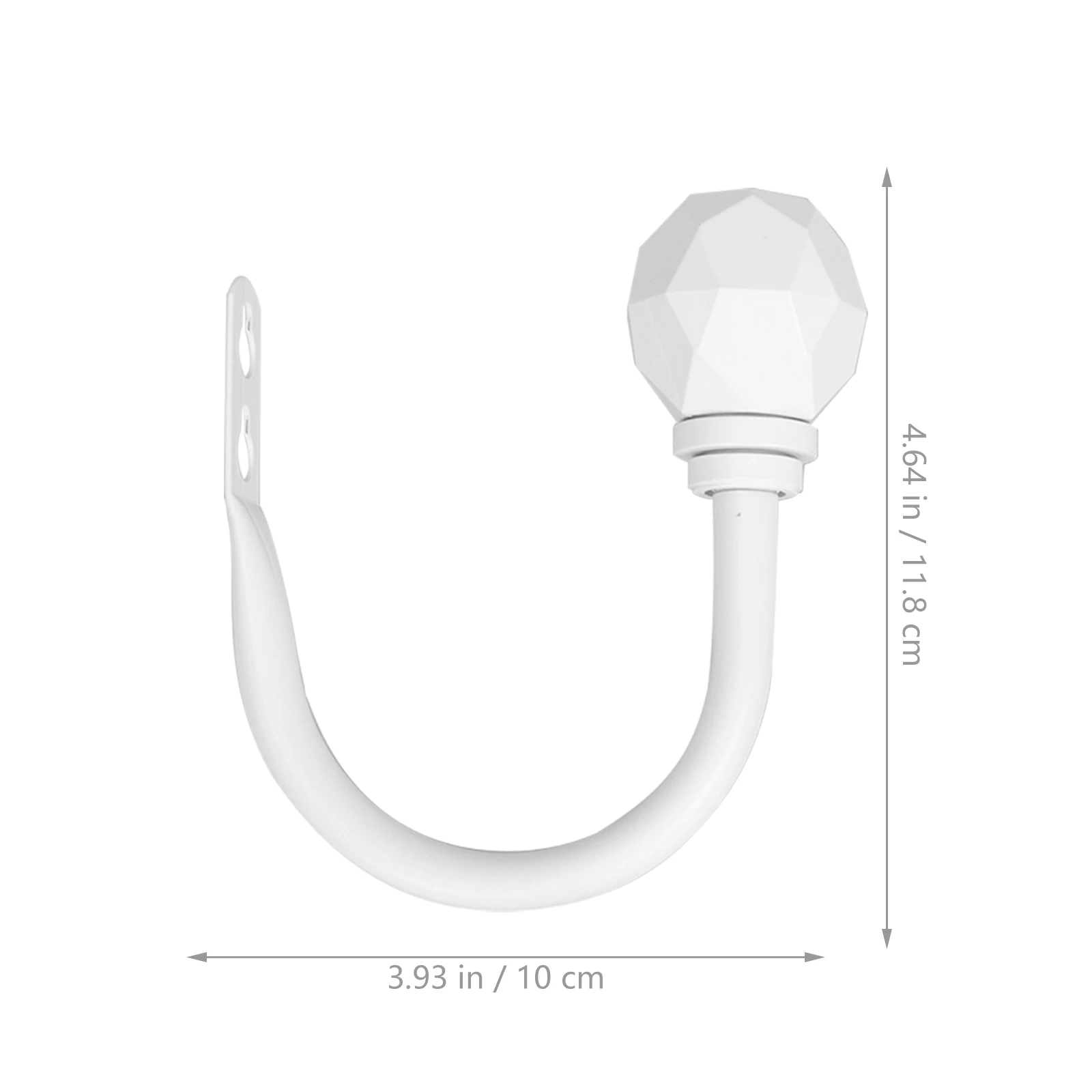 

2 Pcs Diamond U Shaped Hooks White Round Holdbacks for Curtains Clothes Multi Functional Decorative Wall Hooks Iron