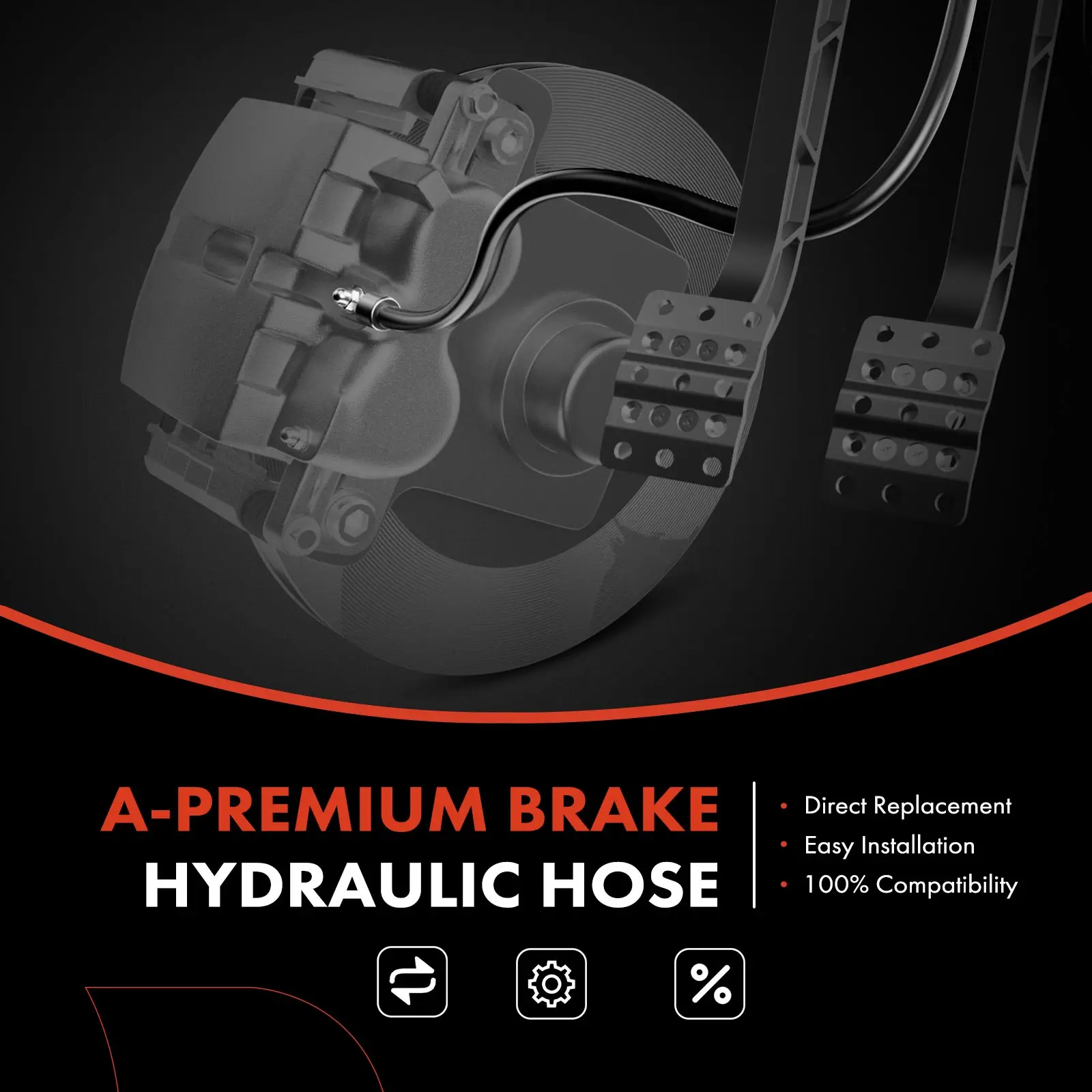 A-Premium 2Pcs Front Driver & Passenger Side Brake Hydraulic Hose wor RPO Code GNA for Buick LaCrosse 2017