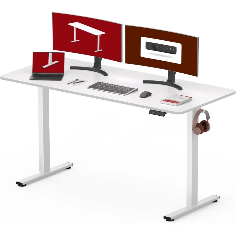 

Electric Standing Desk 55 x 28 Inches Whole-Piece Desktop Height Adjustable Stand Up Desk