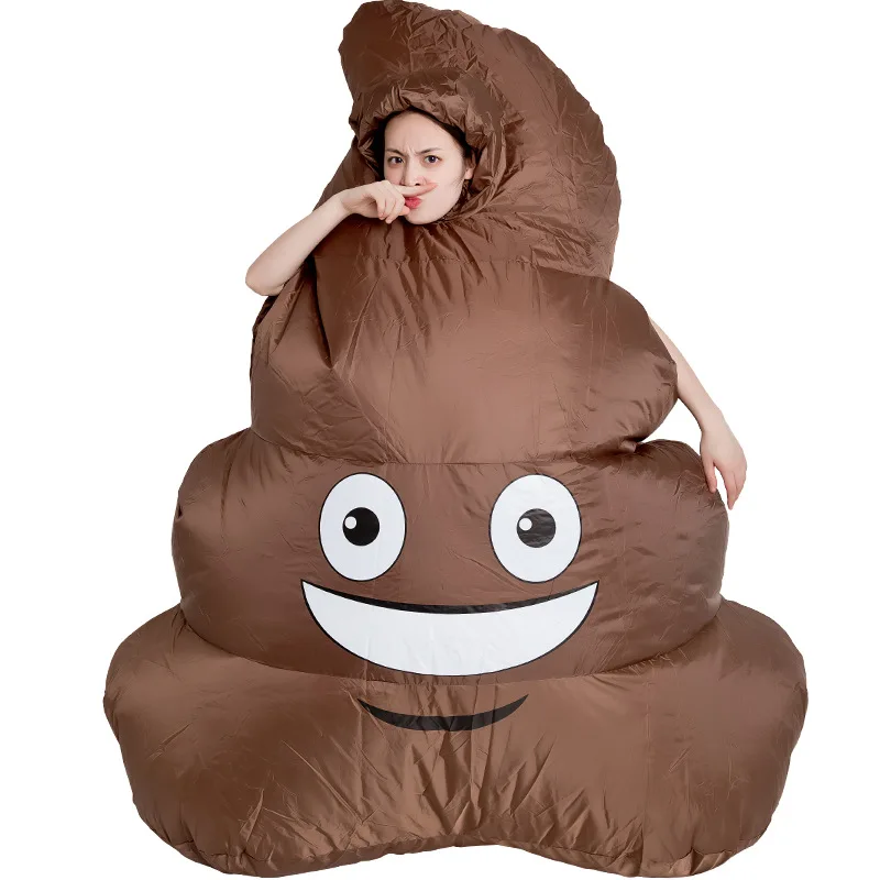 Adult Funny Inflatable Costume for Cosplay Party Spoof Poop Blow Up Fancy Dress Suit Halloween Christmas Carnival Costumes