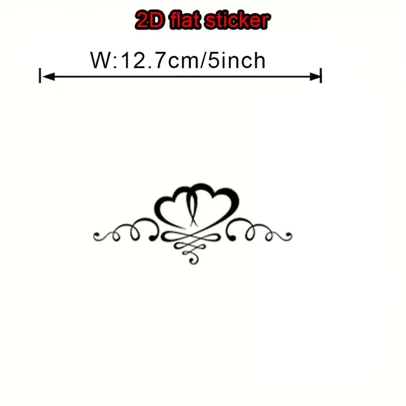 Double Heart Love Car Sticker, Romantic Couple Design Vinyl Car Sticker, Stylish Car Decoration, for Car Body, Windows, Doors, Trunk, Motorcycle, Can Cover Scratches, Decorative Stickers, Bumper Stickers