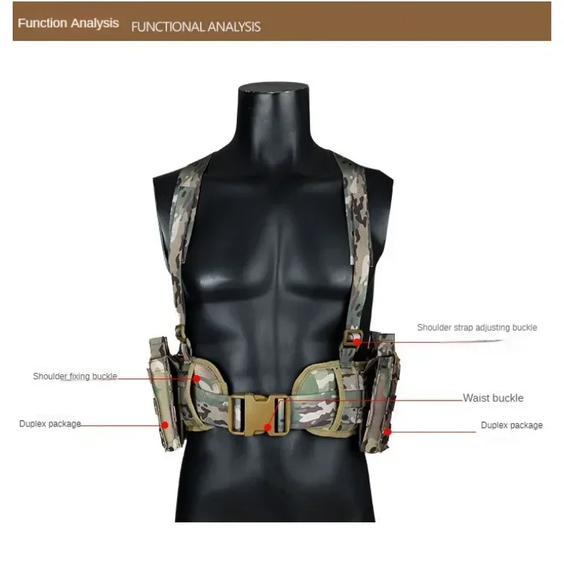 Tactical molle sling bag outdoor tactical equipment camouflage belly bag breathable wearable tactical vest