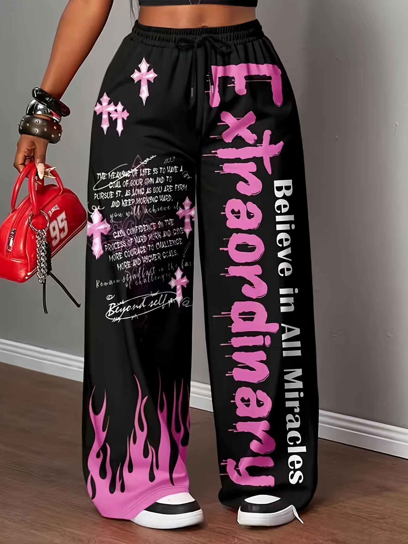 2026 Spring Autumn Best-Seller Personalized Fashionable Y2k Pants Trendy Fashion Vintage Print Loose Women Sports Pants