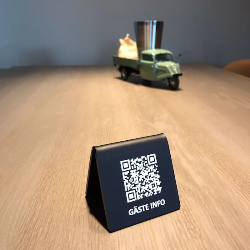 Niestandardowe akrylowe stojaki na Menu QR, znak kodu Qr, podłącz WiFi QR, wyświetlacz ceny wolnostojący, blat Menu qr, znak stołowy