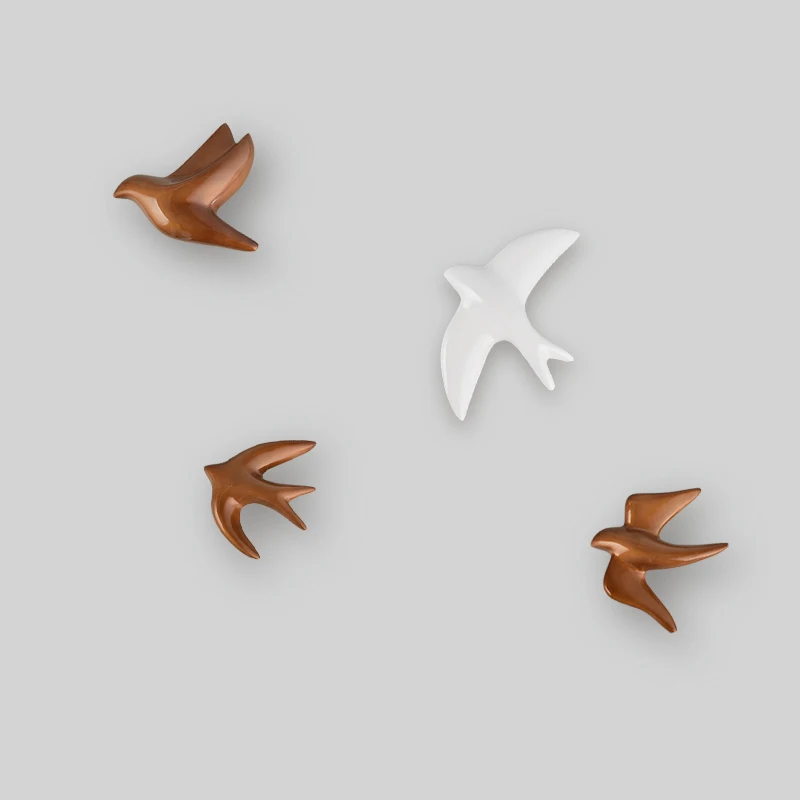 Resin Bird Stereo Wall Hanging Simple Pendant Background Wall Decoration Creative Living Room Wall Hanging Home Accessories
