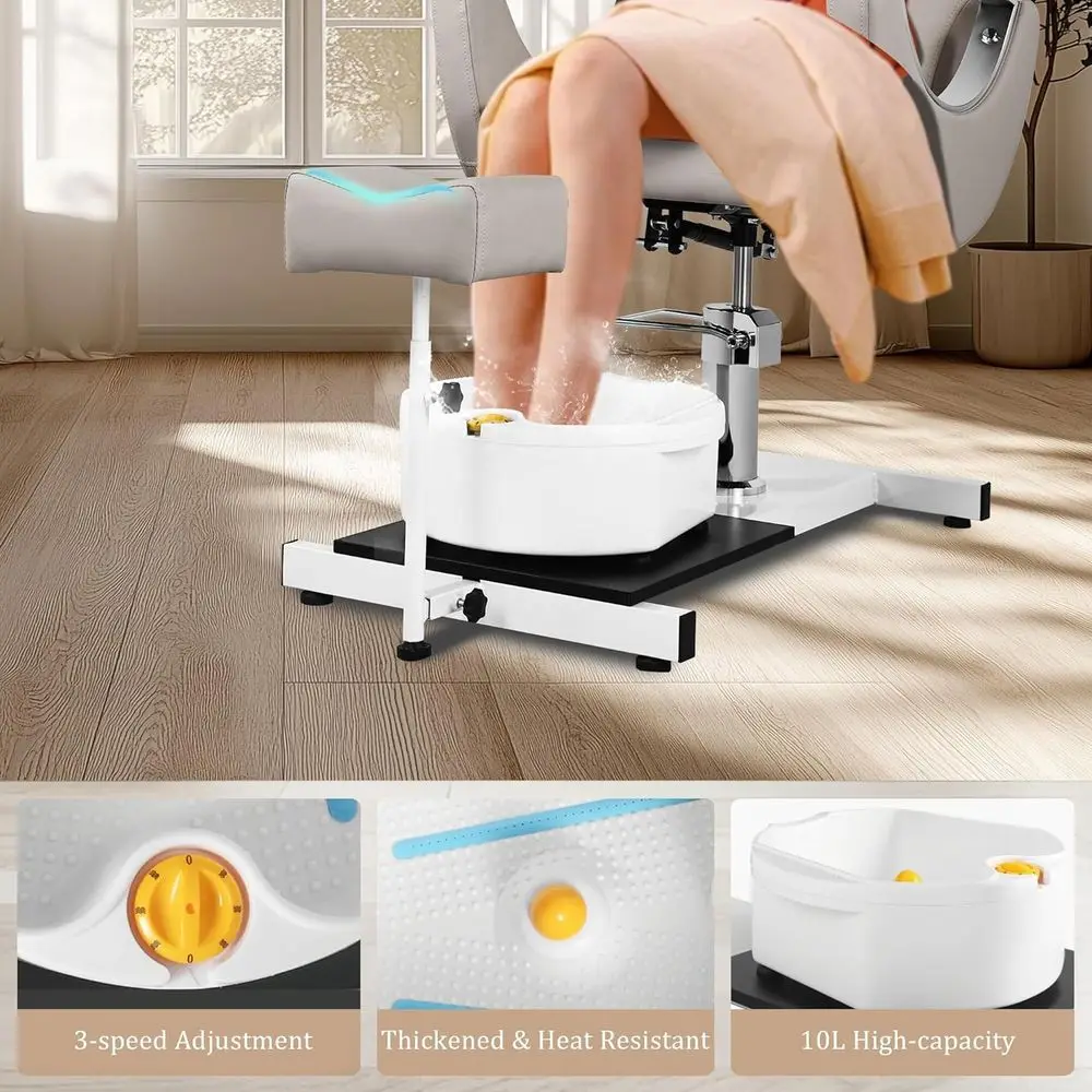 Ergonomiczne krzesło do pedicure dla stylistki paznokci z obrotowym stołkiem, 360 stopni °   Obrotowy, rozkładany, regulacja hydrauliczna, podnośnik do spa stóp, masaż