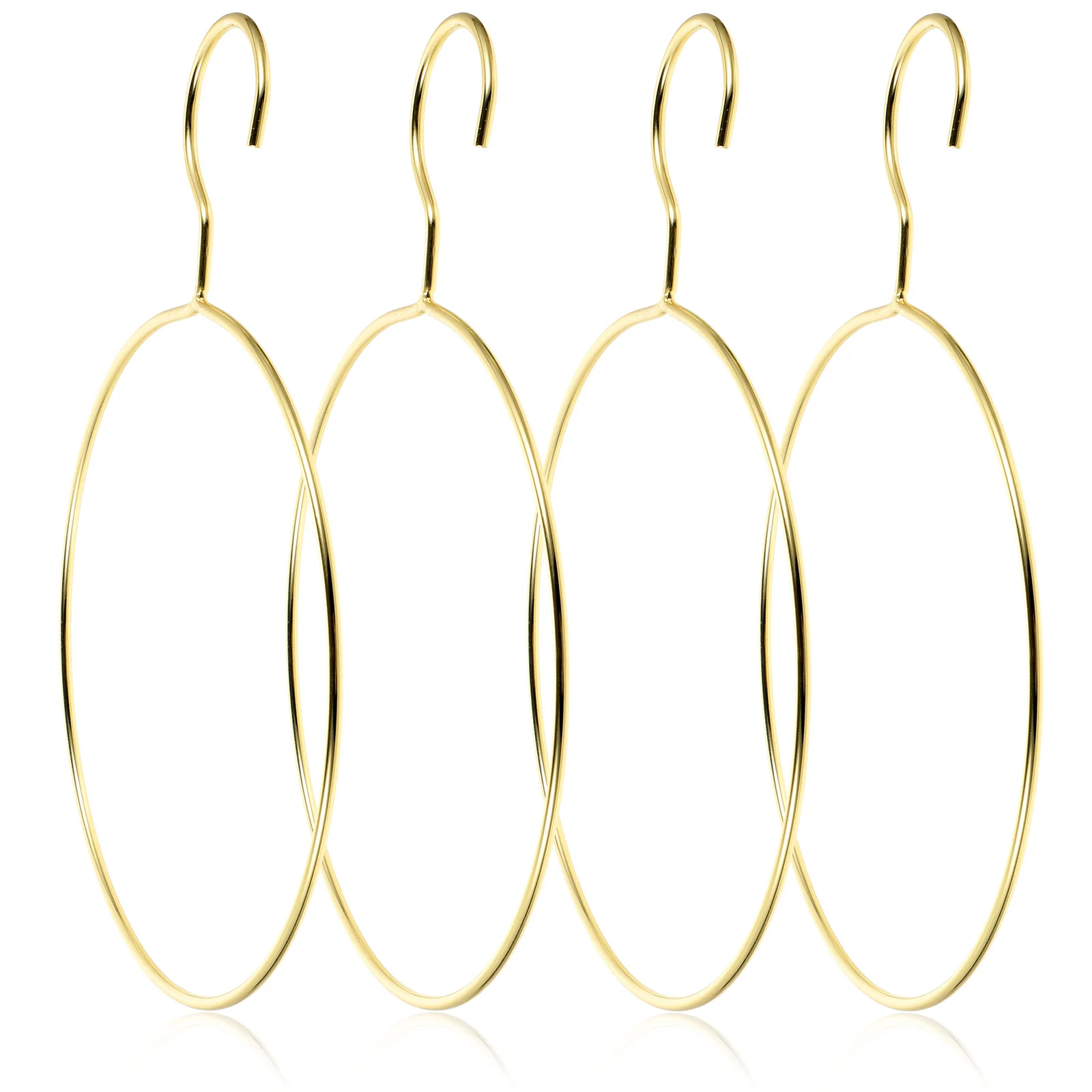 

4pcs Metal Ring Scarf Hanger For Closet Organizer Storage Scarves Shawls Ties Belts Round Hanging Rack Home Supplies Clothing