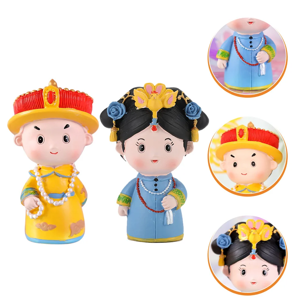 

2pcs Miniature Statue Chinese Resin Figurines For Cake Cupcake Decoration Garden Bonsai Car Home Decor Ornament