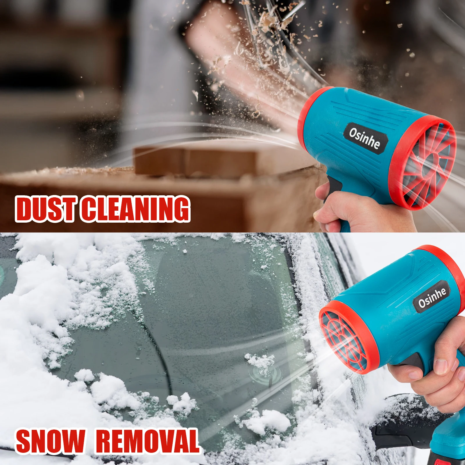 Osinhe Brushless Electric Blower Turbo Jet Fan 200M/S Violent Air Gun Handheld Snow Leaf Dust Blowing Tool for Makita 18V Batter