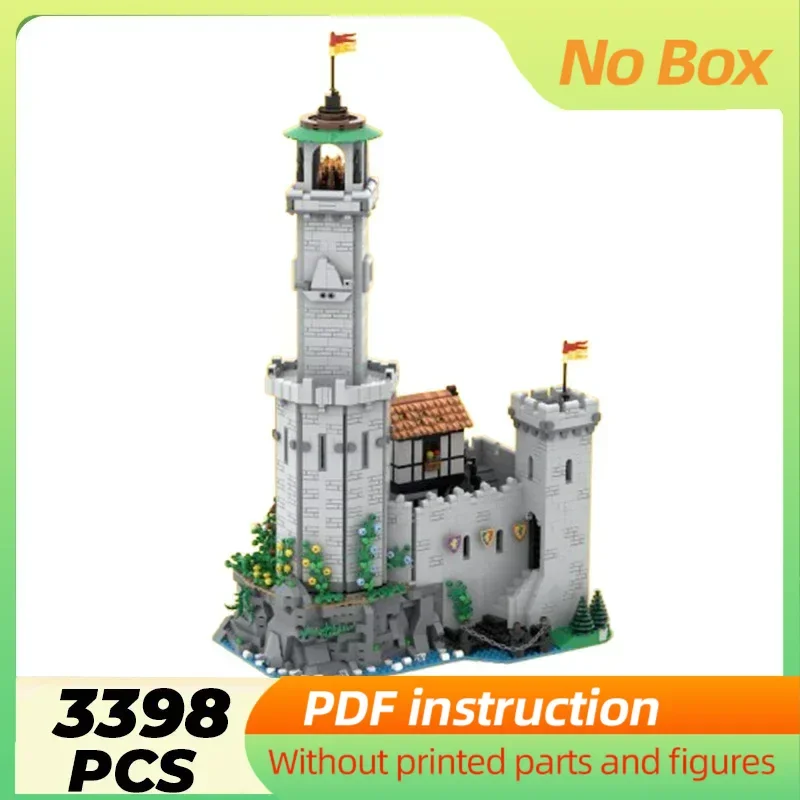 

Средневековый замок воина льва, модель маяка MOC, строительные кирпичи, технология, модульные блоки, набор «сделай сам», подарок для сборки