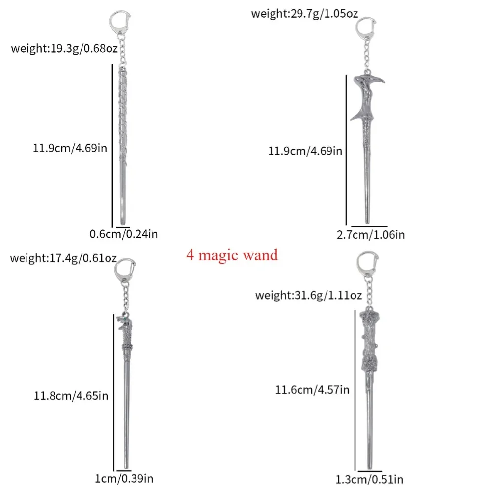 Harry Potter film and television school of magic magic wand keychain jewelry creative retro wand pendant alloy jewelry. view 5