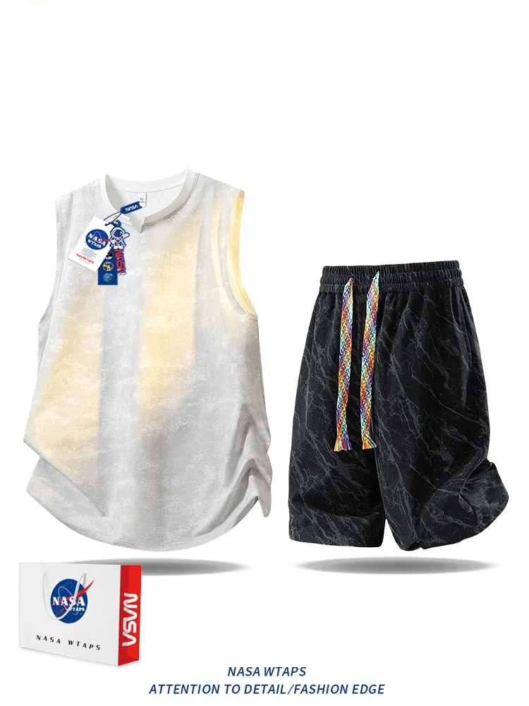 

WTAPS Men's Breathable Thin Vest Summer Casual Loose orts Sportswear Set Lightweight Comfortable Polyester Fiber orts