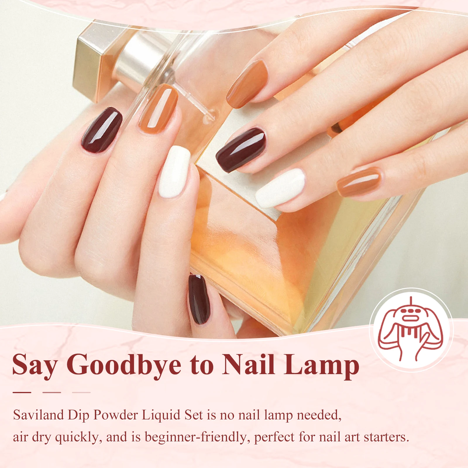 SAVILAND-Juego de líquido en polvo sin HEMA, 10 Uds., 15ml, con Base, activador de capa superior, protector de cepillo, lima de uñas, No se necesita curado