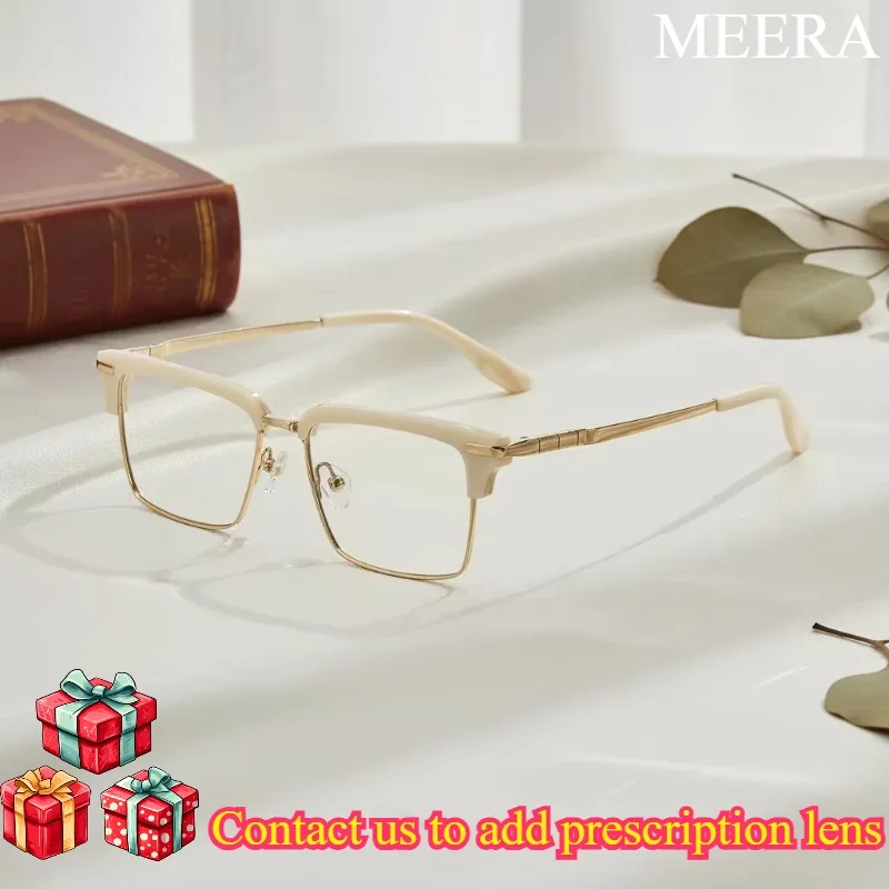 

Eyebrow Titanium White Eyewear Fast Delivery Business Frame High-end Optical GM Glasses Square Lightweight Durable Unisex Daily