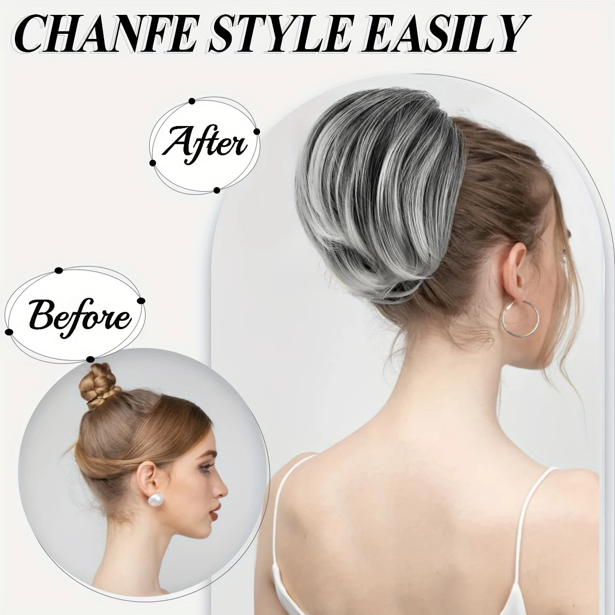 Synthetic Hair Bun Hairpiece Fully Short Ponytail Bun Mixed Blonde Hair Chignon With Comb Bun Updo Extension For Women