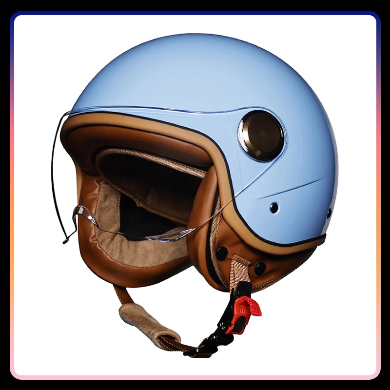 

DOT Approved Open Face Helmet Retro 3/4 Motorcycle Helmets Men Vintage Jet Helmet Cafe Racer Electric Scooter Bike Motorbike