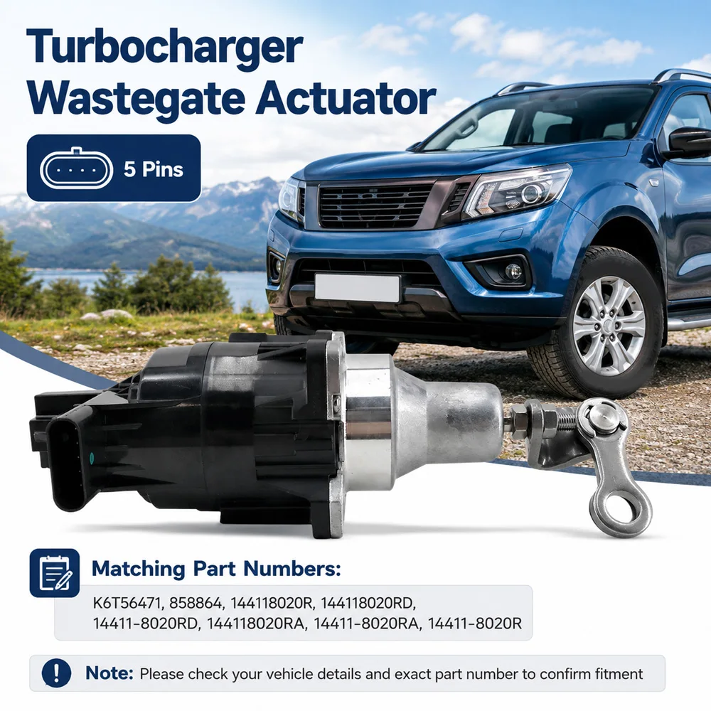 Actuador de la Válvula de Descarga del Turbocompresor de 5 Pines K6T56471 858864 144118020R para Nissan Navara, Renault Master NV400, Alaskan 2.3 dCi M9T
