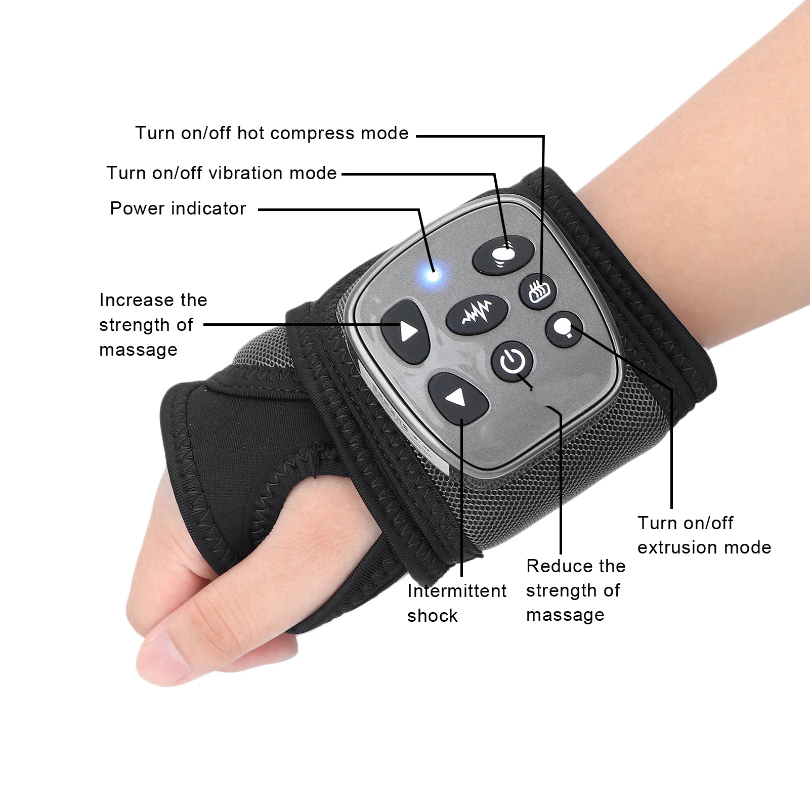 Rechargeable Intelligent Bracer Wrist Heating Wrap Compression Air Therapy Massager Device Fitness Wrister Joint Care