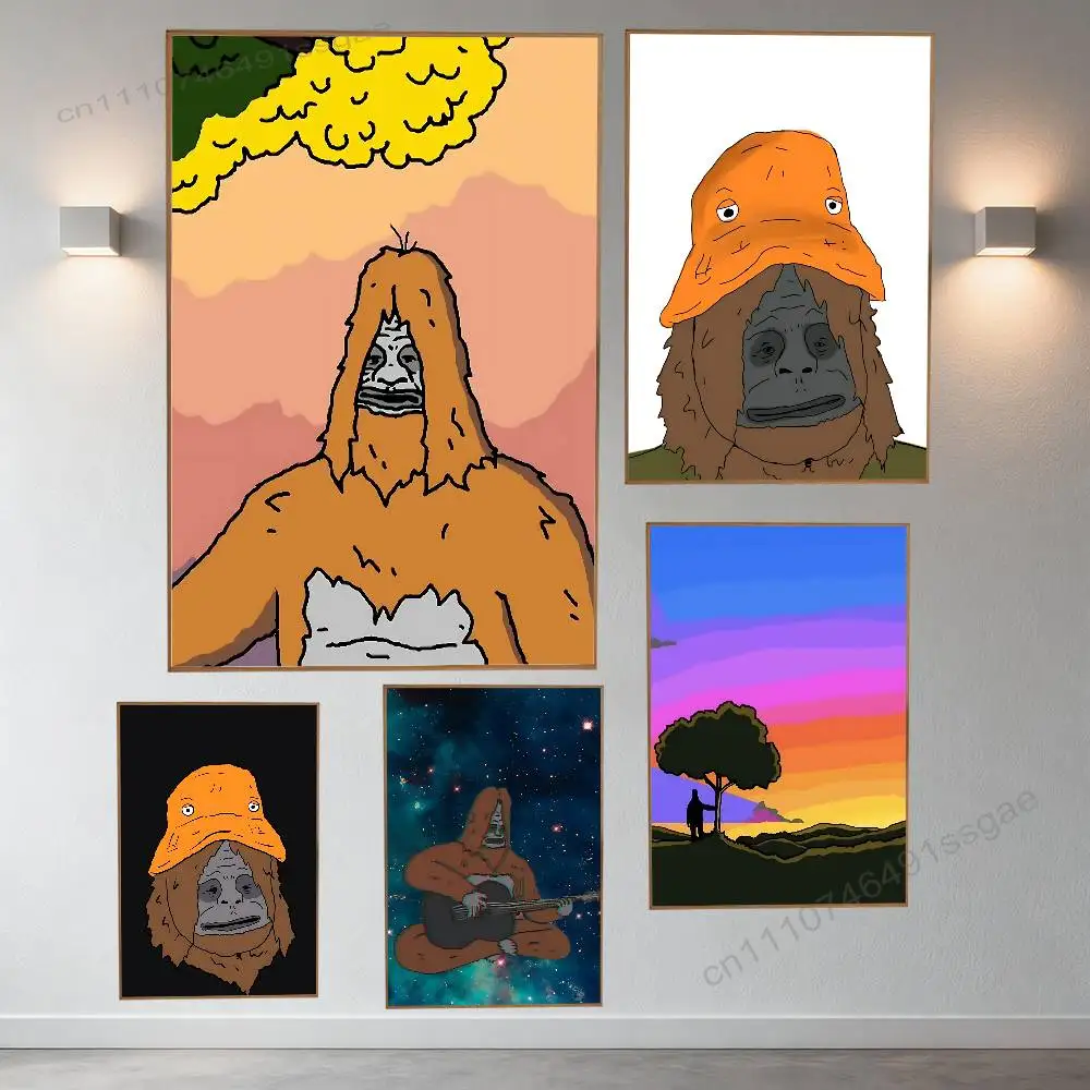 

S-Sassy The S-Sasquatch Retro Fashion Pictorial Poster Sticky Poster Paper Sticker DIY Room Bar Cafe Wall Decor Gift