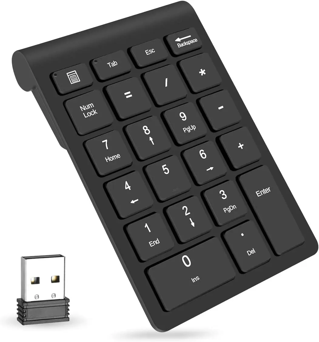 

Wireless Number Pad 22 Keys Portable 2.4GHz Numeric Keypad for Laptop PC Desktop