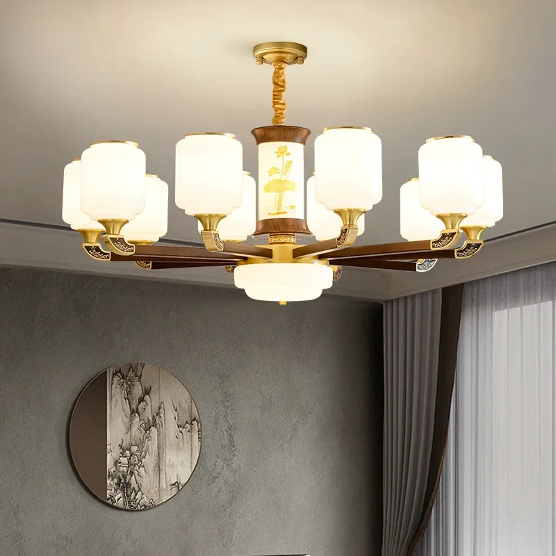 ALBERT Hedendaagse luxe messing hanglamp Chinese stijl woonkamer eetkamer slaapkamer villa hotel voorbeeldkamer kroonluchter