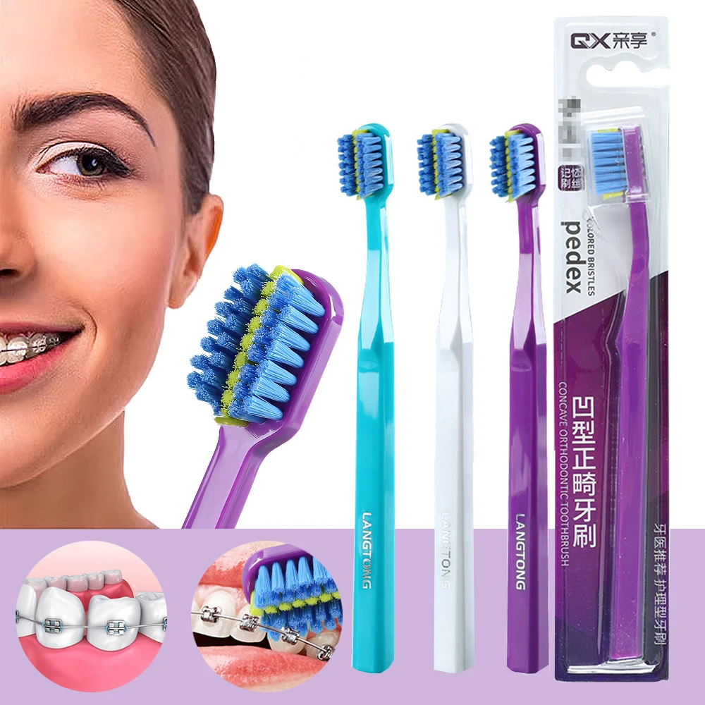 

1Pc Dental Orthodontic Toothbrush Soft Toothbrush Adult And Child Orthodontic Toothbrush For Oral Health Care